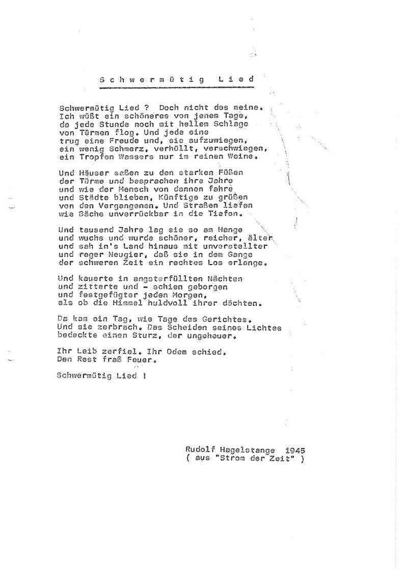 Schwerm&uuml;tig Lied (Foto: Rudolf Hagelstange)