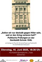 Vortrag am Humboldt-Gymnasium