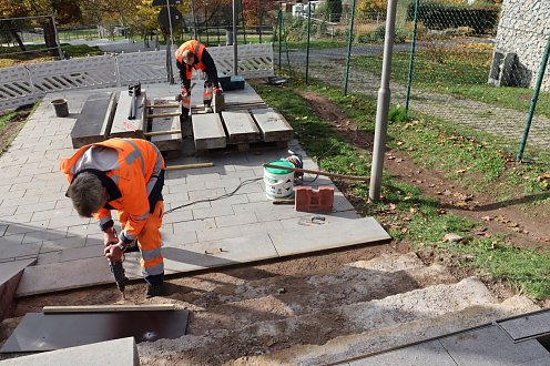 Die Sanierungsarbeiten an der Frauenberger Stiege haben begonnen (Foto: Stadtverwaltung Nordhausen)