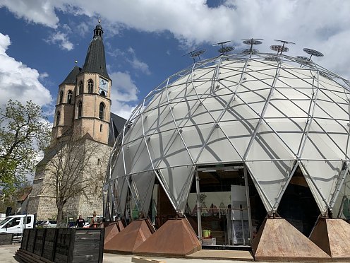 Klima-Pavillon auf dem Blasii-Kirchplatz (Foto: Stadtverwaltung Nordhausen) Klima-Pavillon auf dem Blasii-Kirchplatz (Foto: Stadtverwaltung Nordhausen)