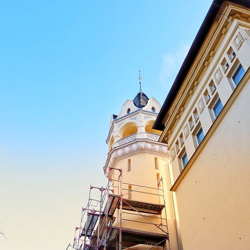 Sanierter Turm des Kunsthaus Meyenburg (Foto: Stadtverwaltung Nordhausen)