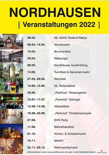 Veranstaltungsplan 2022 (Foto: Stadtverwaltung Nordhausen)