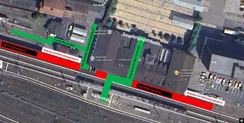 Bild: Wegeleitung Bahnhof Nordhausen