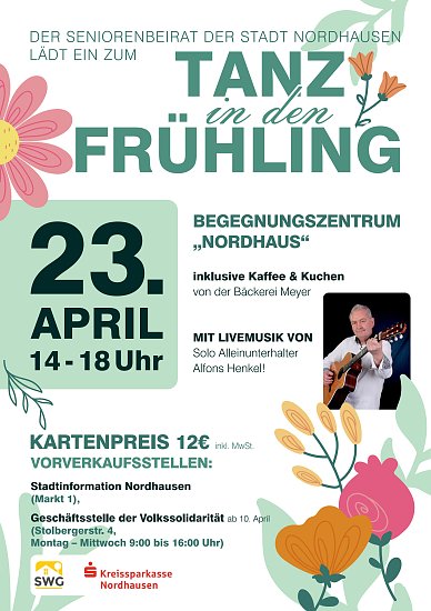 Bild: Tanz in den Fr&uuml;hling - der Seniorenbeirat der Stadt Nordhausen l&auml;dt ein