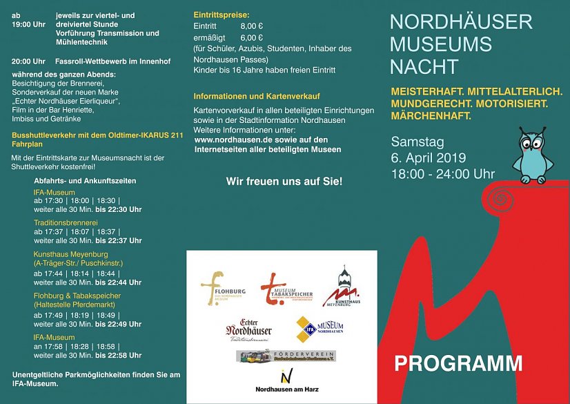 Museumsnacht 2019 Programm (Foto: Stadtverwaltung Nordhausen)