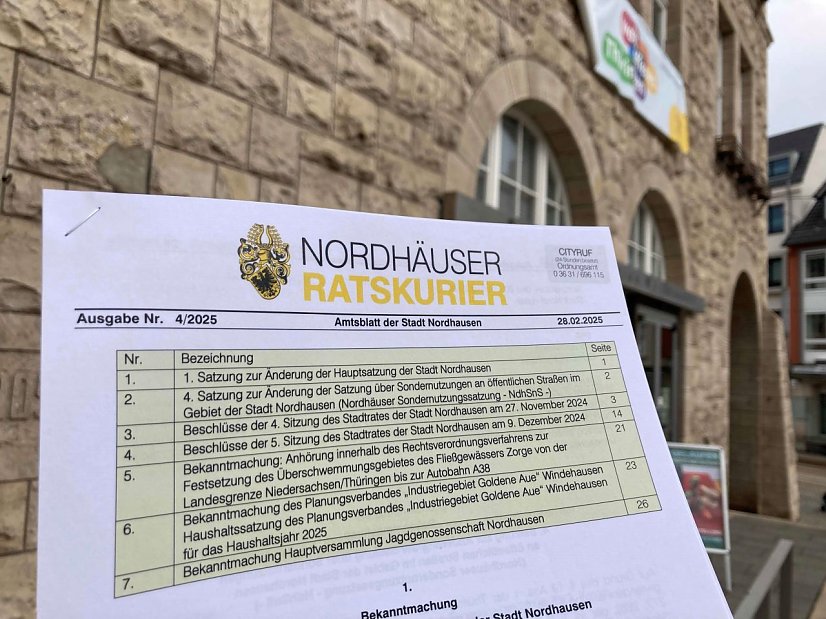 Ratskurier Nr. 4/2025 ist am heutigen 28. Februar 2025 erschienen (Foto: Stadtverwaltung Nordhausen)
